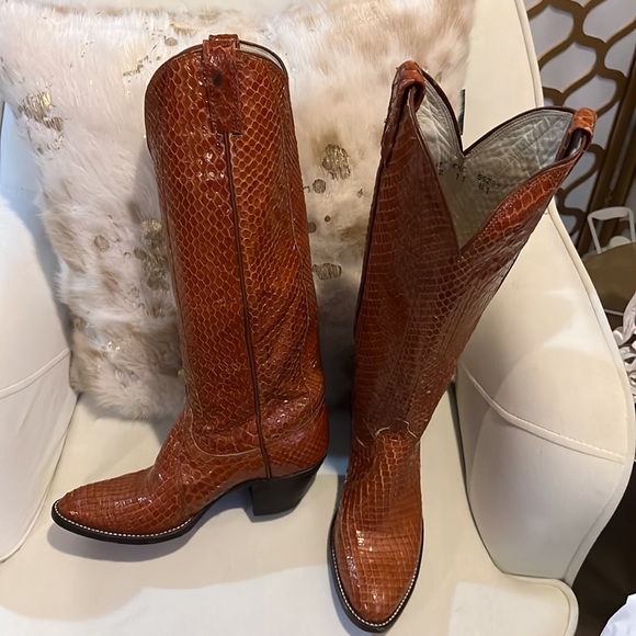 Tony Lama Exotic Dan post western boots - Picture 3 of 13